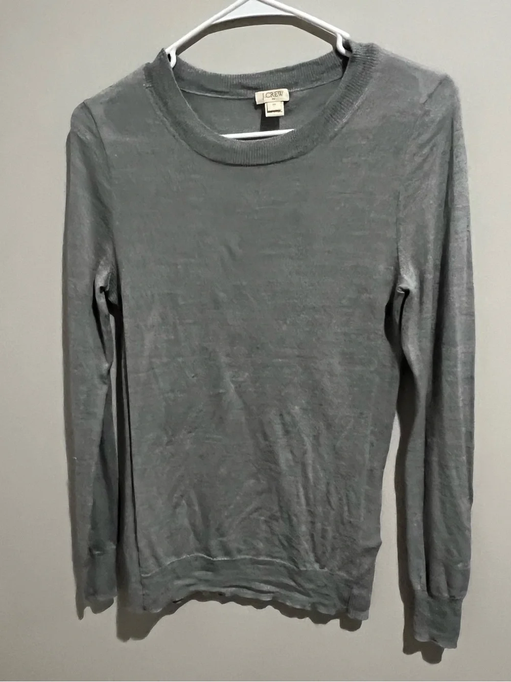 J. Crew Women's XS Merino Wool Gray Crewneck Sweater